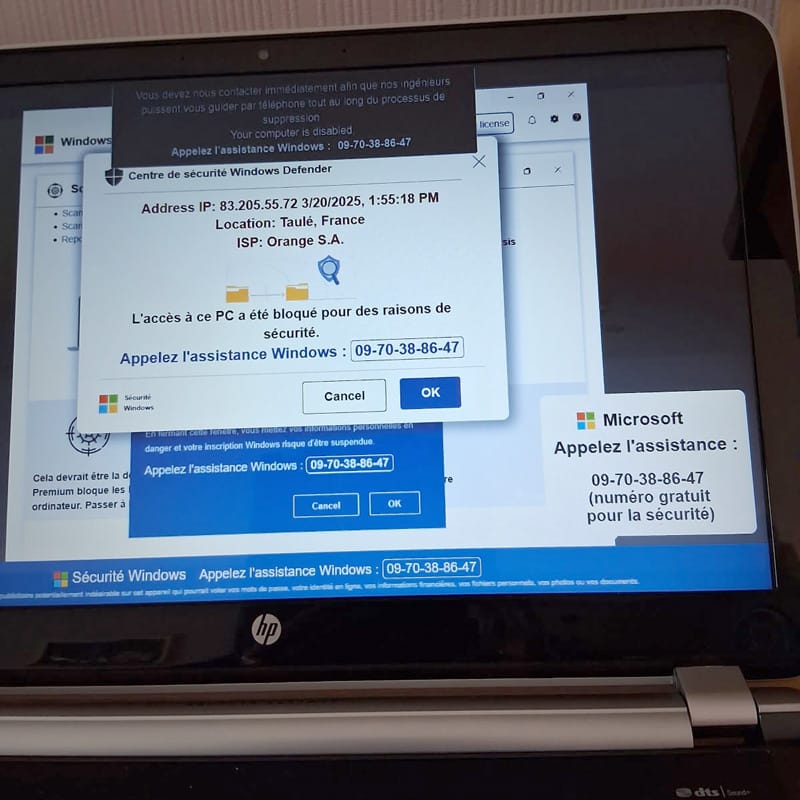 Dépannage informatique à Pontivy – réparation PC portable - nettoyage logiciel virus scareware malware