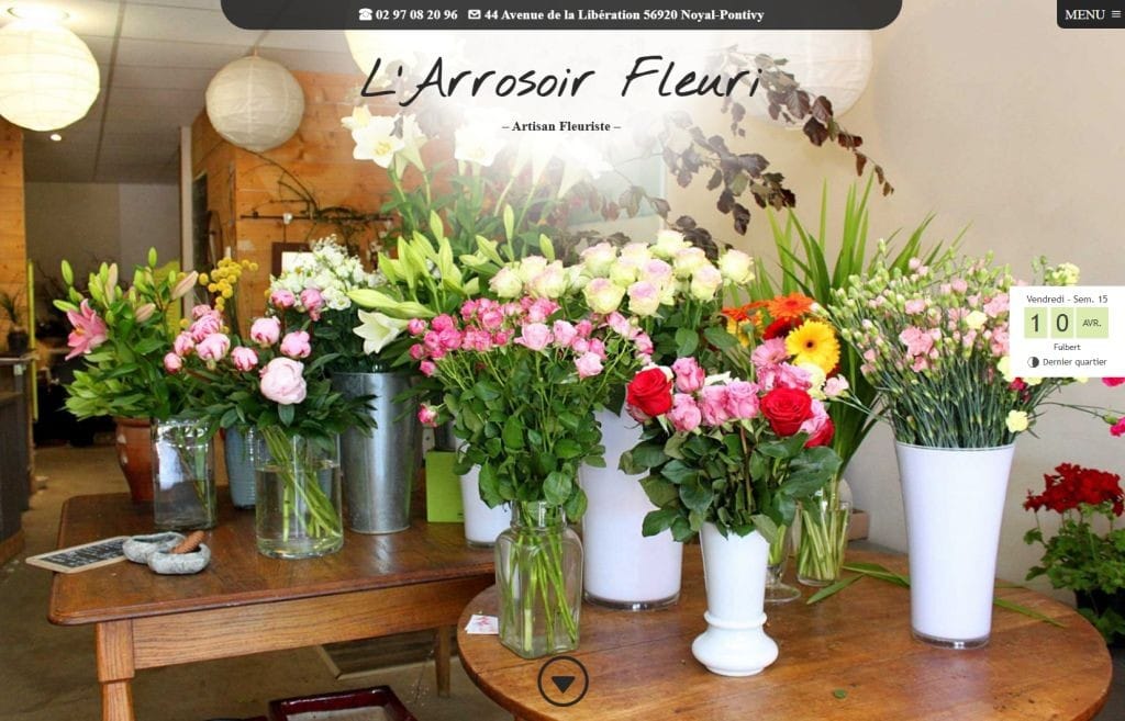 Création site internet pour l'arrosoir fleuri fleuriste à Noyal-Pontivy
