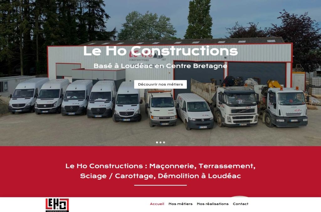 Création site internet pour Le Ho Constructions à Loudéac