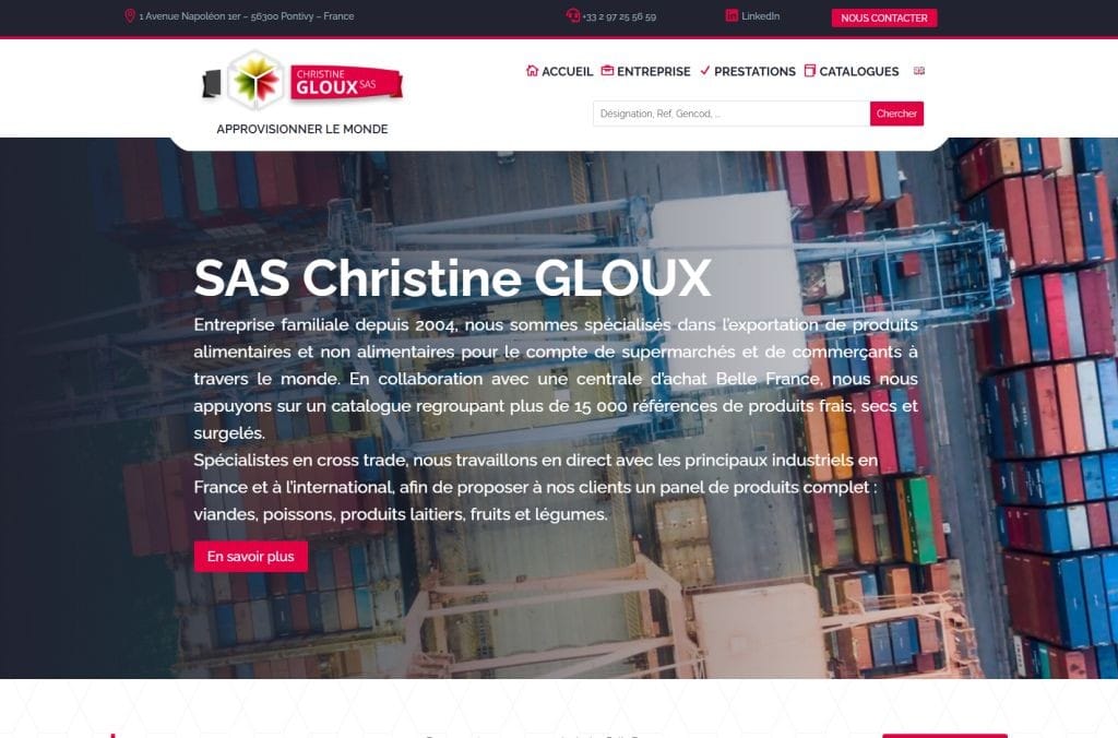 Création site internet pour SAS Christine Gloux à Pontivy